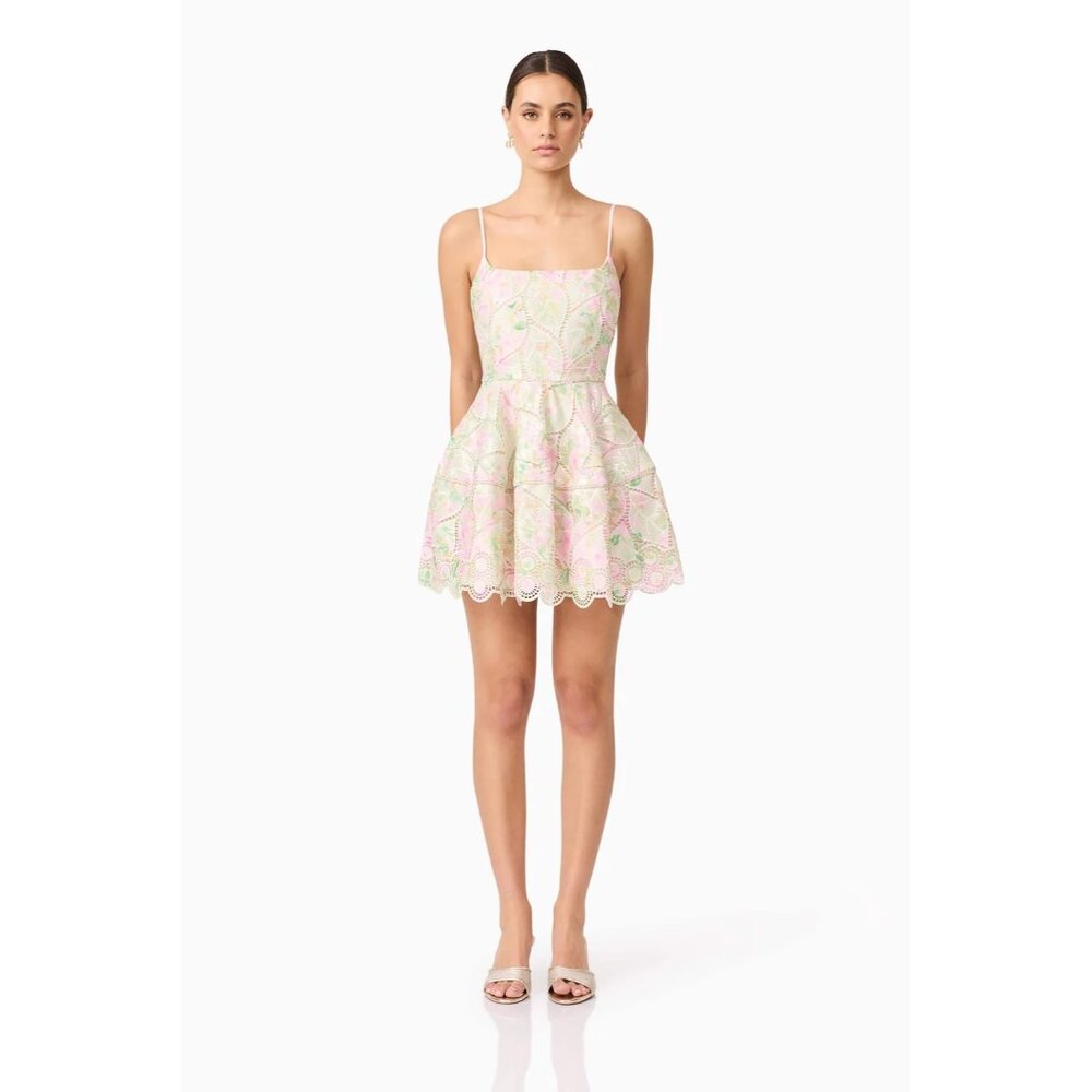 ELLIATT Indria Mini Dress Green Multi Size Large NWT